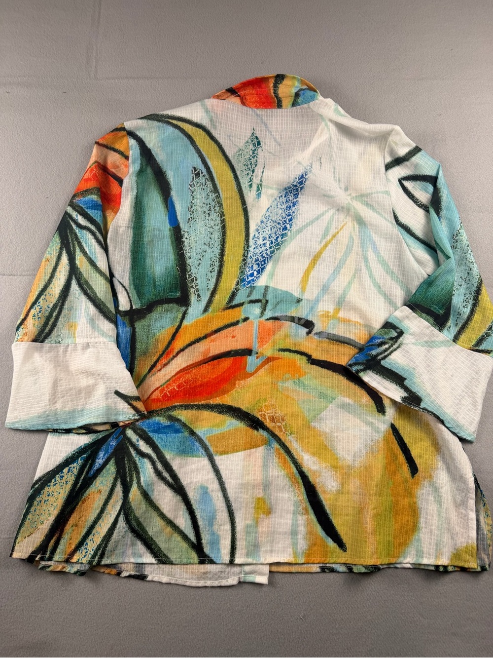 Ali Miles Multicolor Abstract Floral Button-Down Top - Picture 7 of 7